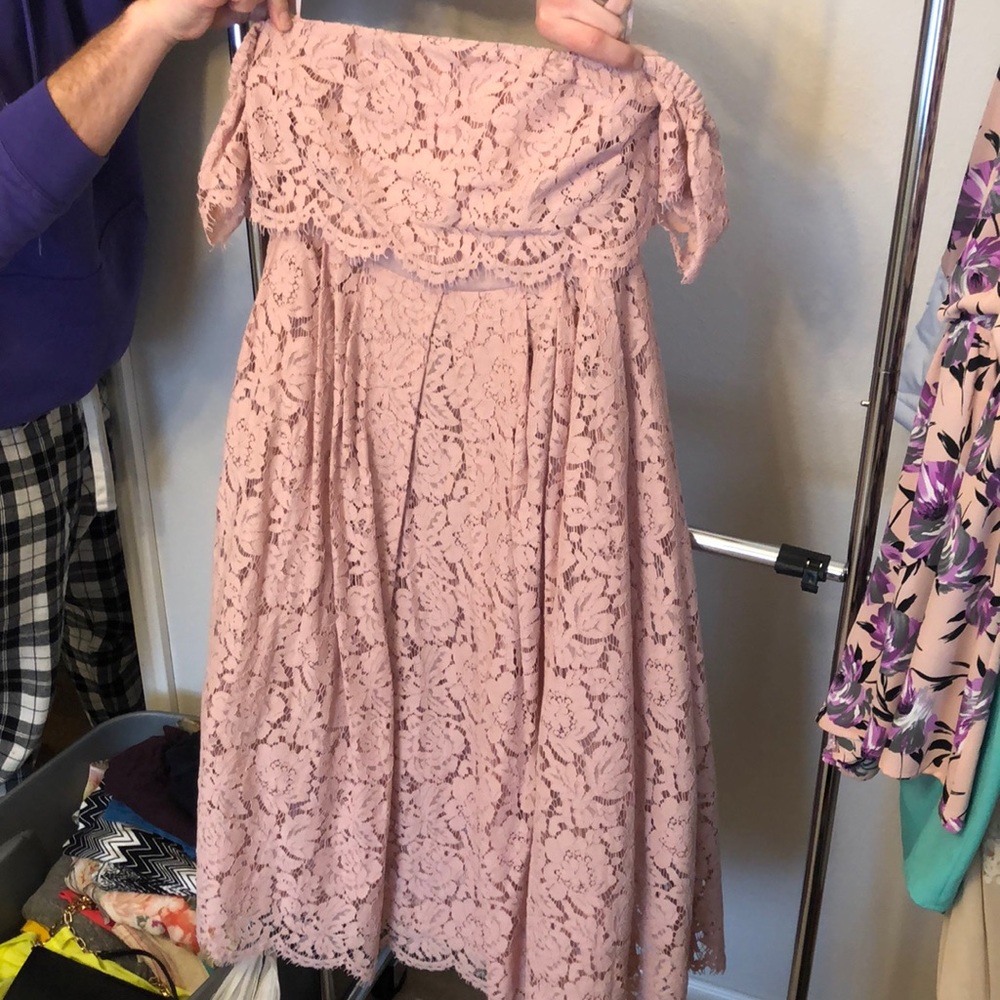 ASOS Blush lace midi dress